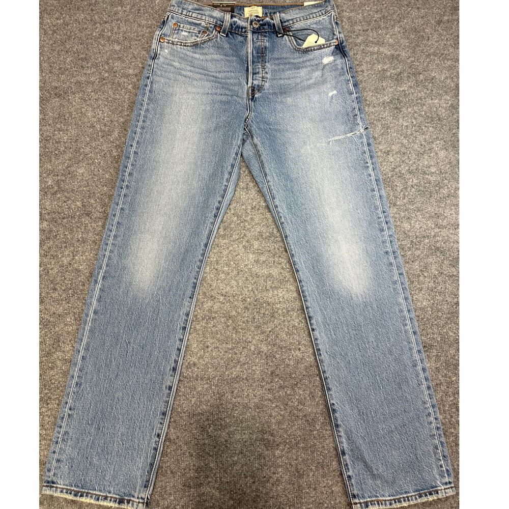 NWT Levi’s Premium 501 Jeans 29x30 Distressed Straight Leg Denim